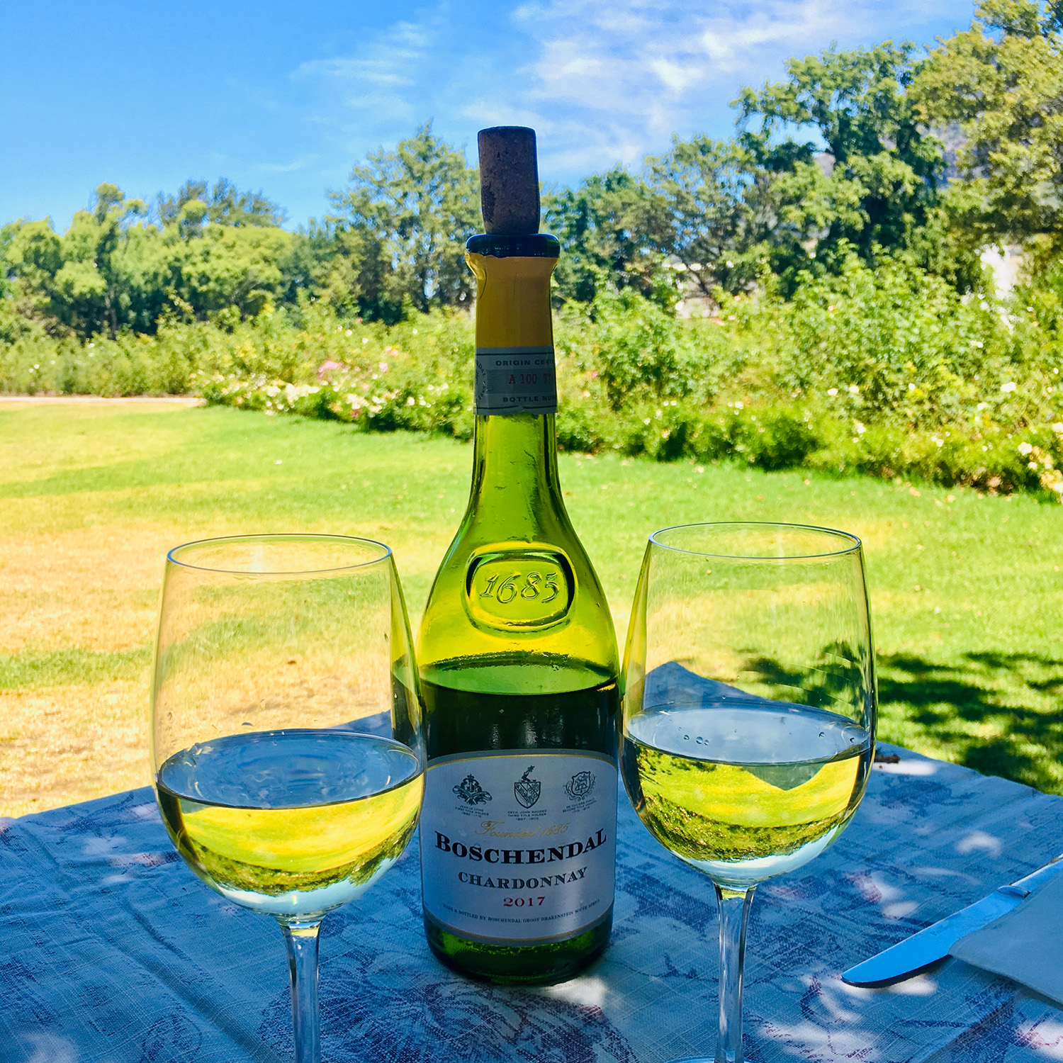 Boschendal chardonnay drinken bij het wijnhuis